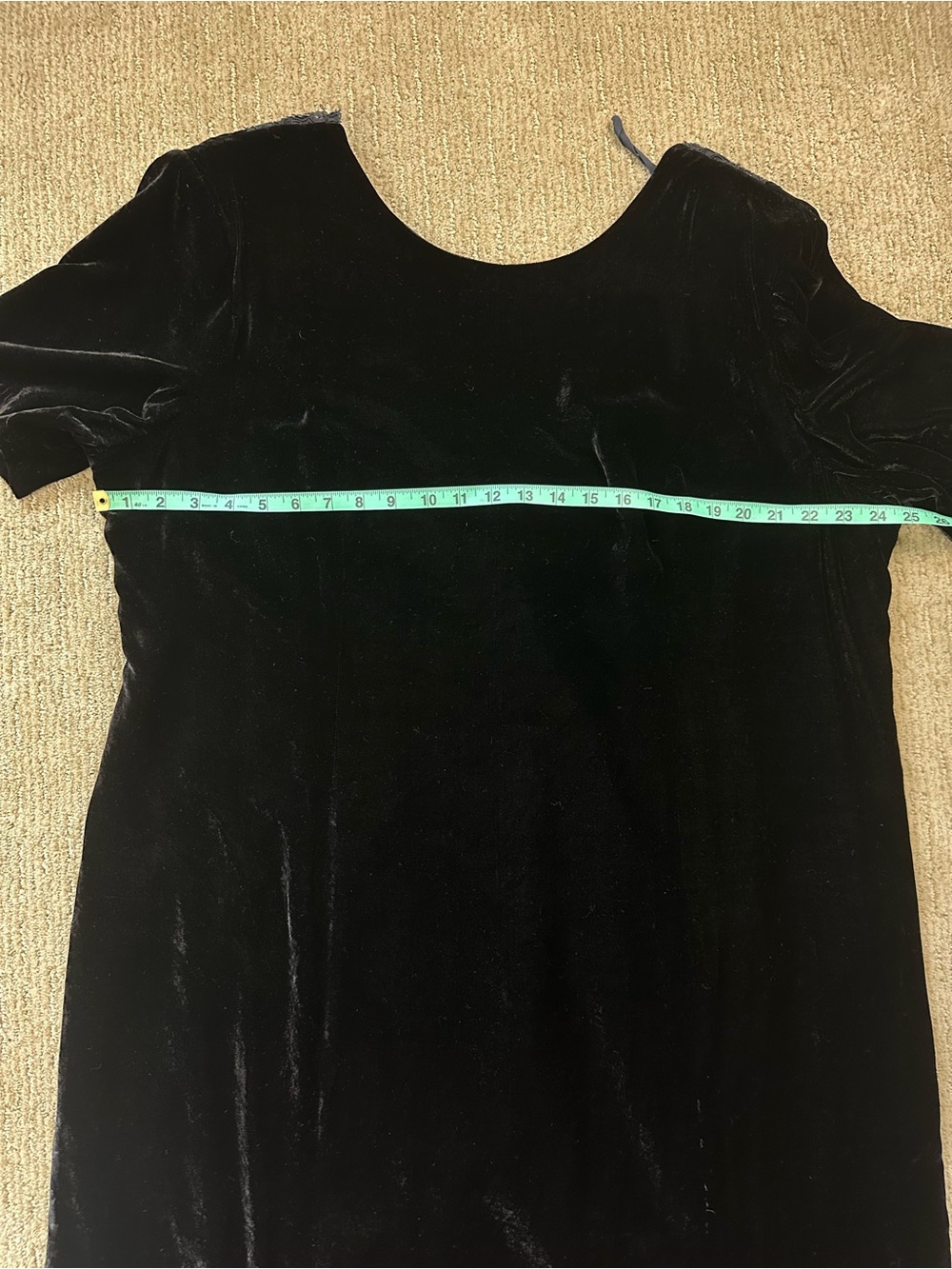 Vintage 90s Gothic Velvet Midi Dress Lace Back Bow Detail Whimsigoth LBD 24 - Picture 13 of 14